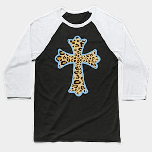 Cheetah Print Cross - Christian Faith Tees for Women Baseball T-Shirt